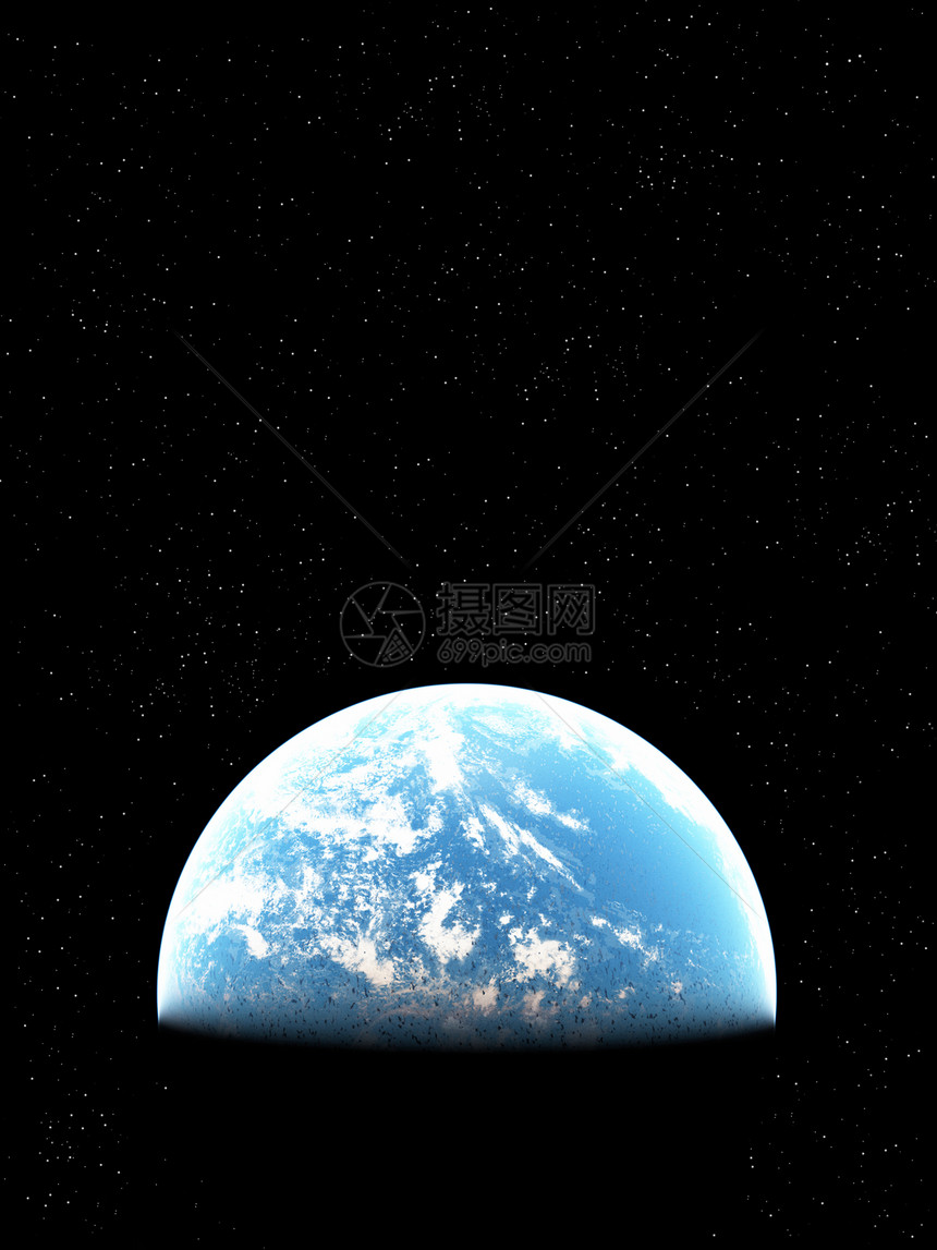 蓝色行星地球弯曲星星天文探索外星人曲线勘探黑色轨道图片