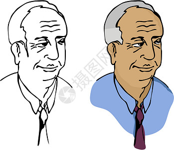 肯尼迪总统老年商务人士管理人员领带前额人士棕褐色老板衬衫退休办公室皱纹设计图片