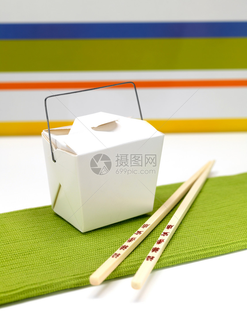中国外送纸盒学校用具白色生活小路包装剪裁食物筒仓图片