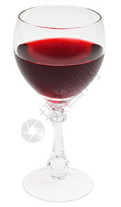 白色背景上满满红酒的玻璃杯背景图片
