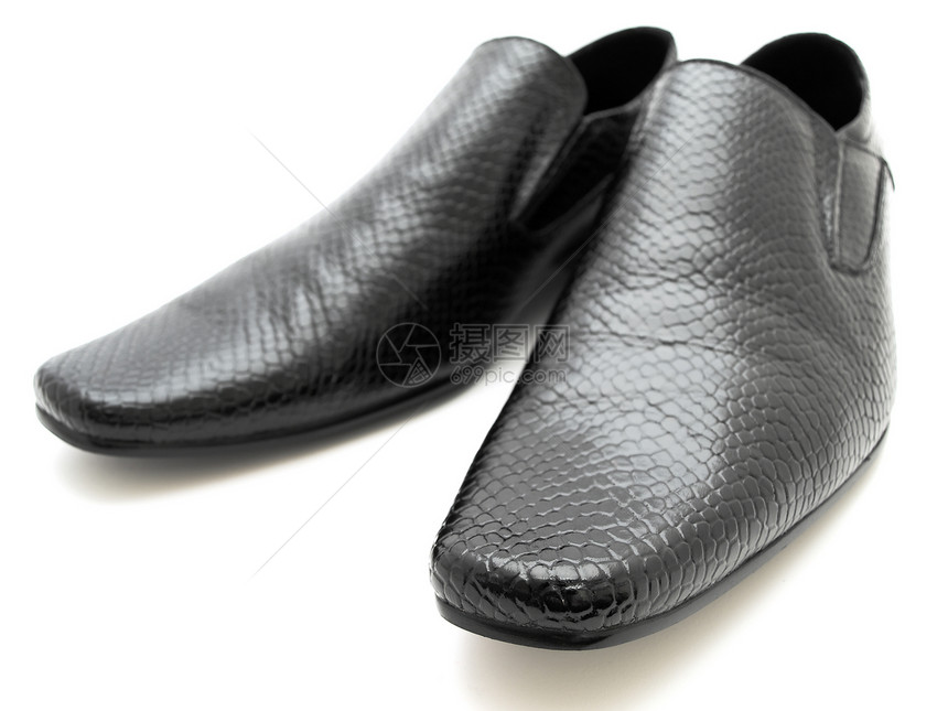 黑鞋子皮革齿轮鞋类凉鞋黑色抛光靴子衣服图片