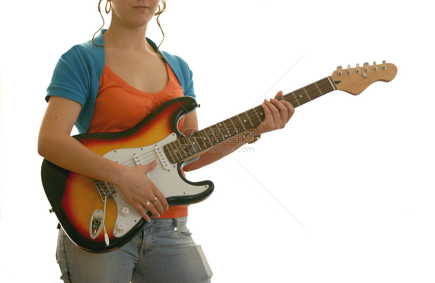 女吉弹女音乐青少年摇滚女性放大器岩石明星吉他烦恼手指图片