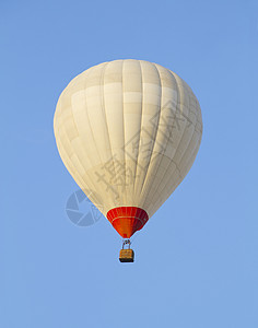 蓝色天空背景下的气球重力白色绿色休闲车辆铃声篮子绳索飞行活动背景图片