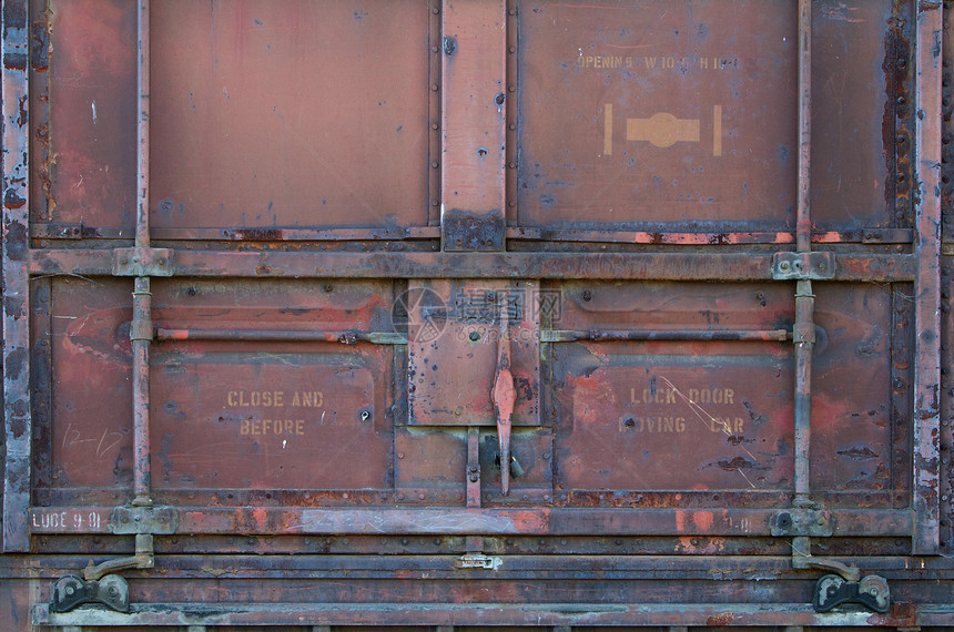 红铁路车门图片
