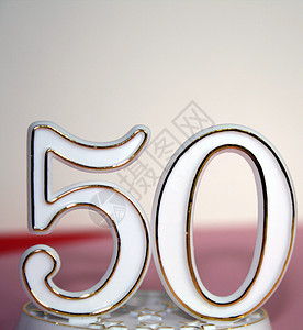 第50个符号周年活动纪念日背光白色生日数字金子背景图片