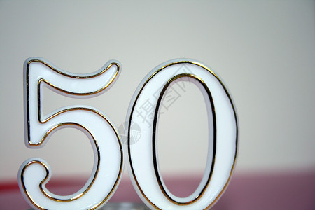 第50个符号周年生日活动白色庆祝金子纪念日数字背景图片