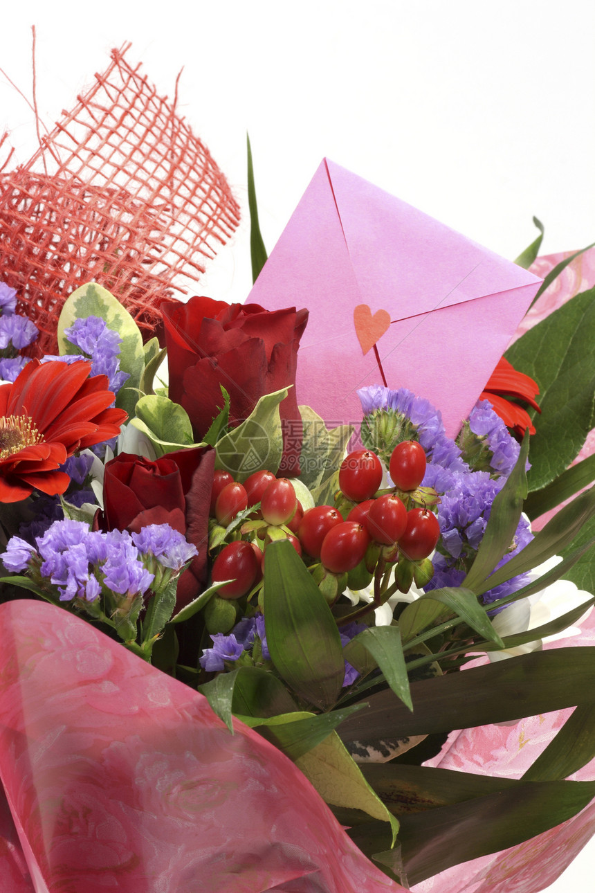 情人节花朵礼物红色卡片纪念日周年图片