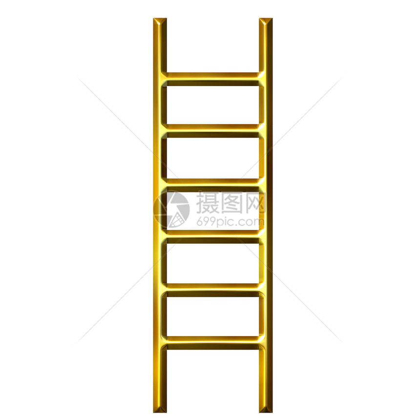 3D 金梯金子反射金属黄色插图概念楼梯图片