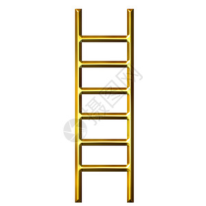 3D 金梯金子反射金属黄色插图概念楼梯背景图片