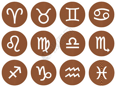 双鱼座符号Wooden 框架 Zodiac 符号背景
