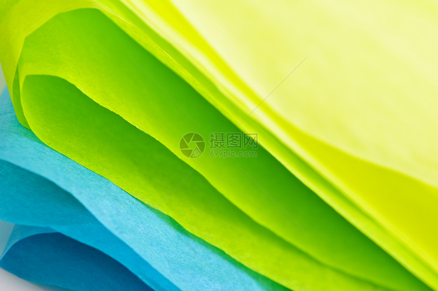 组织文件蓝色工艺黄色边缘包装礼物绿色礼品褶皱艺术图片