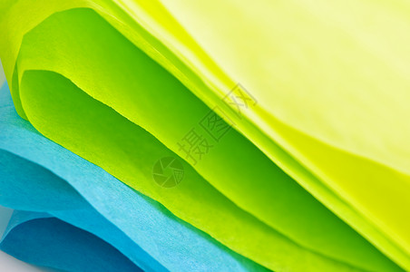 组织文件蓝色工艺黄色边缘包装礼物绿色礼品褶皱艺术背景图片