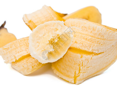 香蕉白色水果甜点黄色背景图片