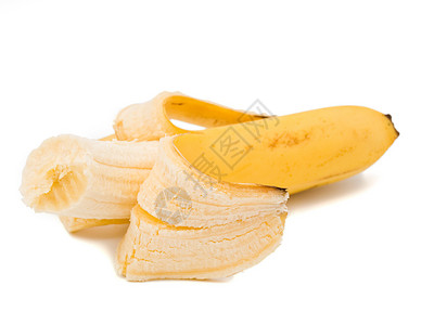 香蕉水果甜点黄色白色背景图片
