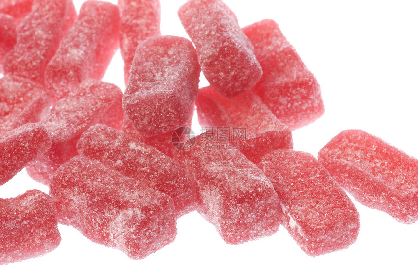 孤立无援糖衣红色食物糖果宏观大枣软糖粉色图片