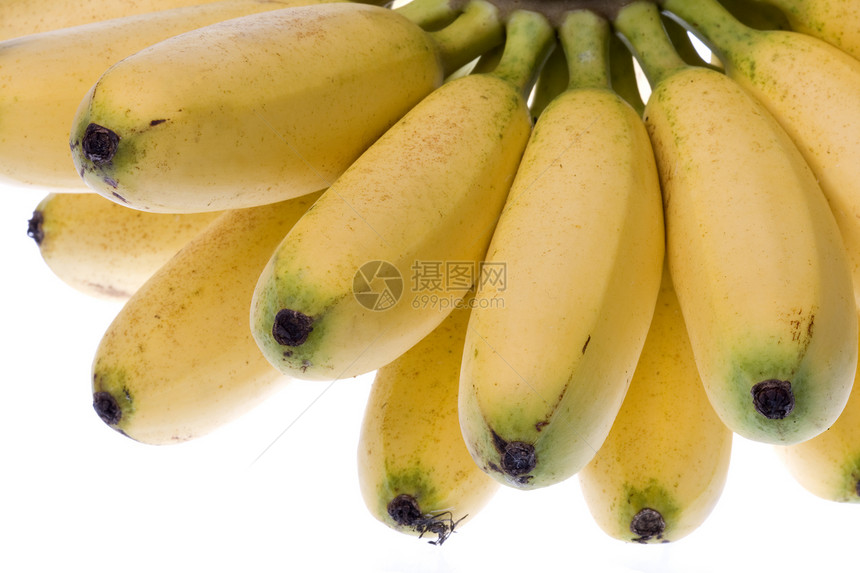 孤立的黄香蕉小吃植物甜点热带零食食物宏观水果营养团体图片