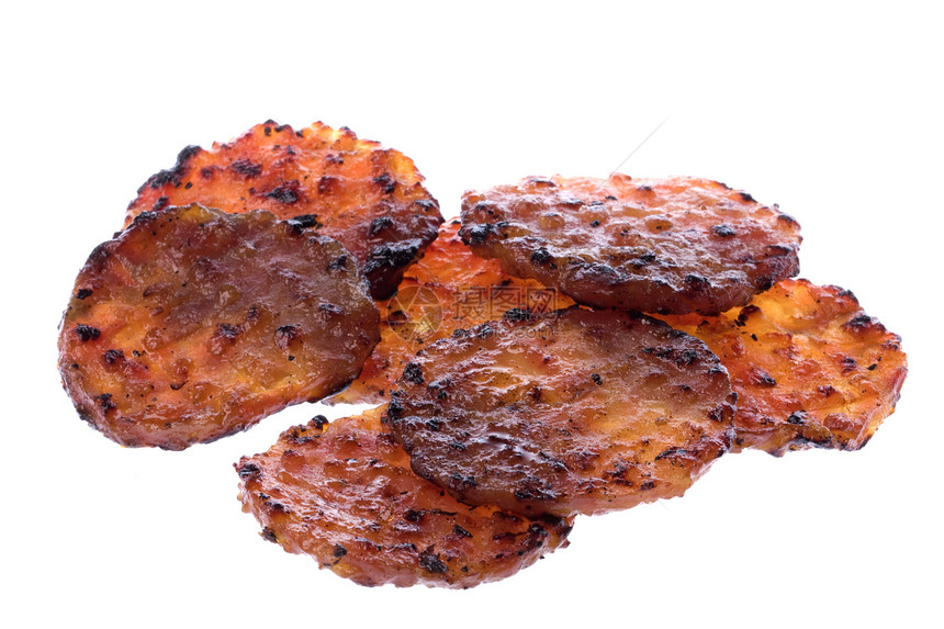 孤立的烧烤鸡肉卷派对烧烤家禽营养美食宏观炙烤午餐硬币食物图片