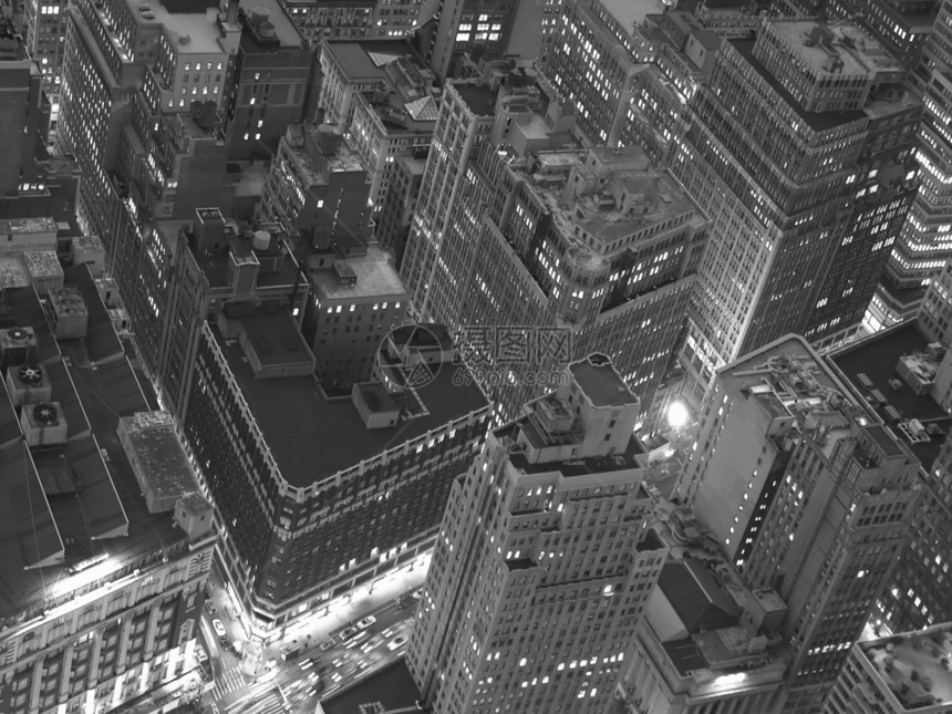纽约市夜景之夜建筑物市中心建筑学旅游力量生活商业城市天空街道图片