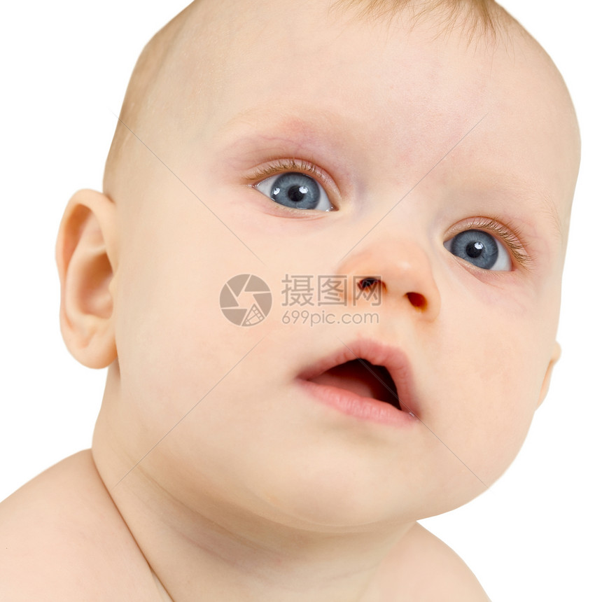 婴儿肖像眼睛女孩白色孩子照片蓝色图片