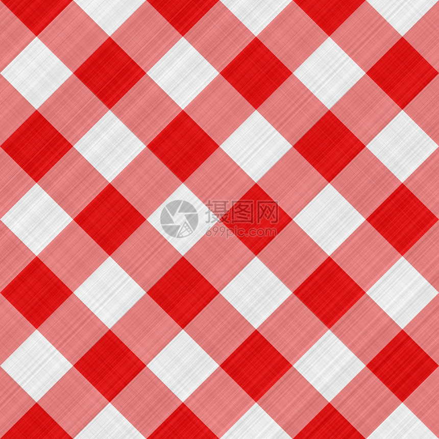 红色表格布材料早餐正方形格子装饰品织物桌子检查棉布毛巾图片