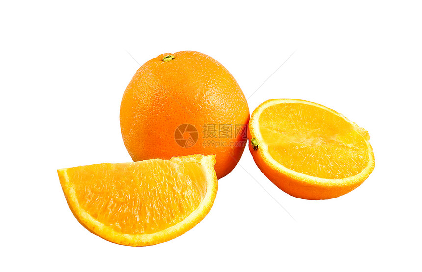 橙子肉质圆形皮肤橙子片段黄色果汁白色水果果皮图片