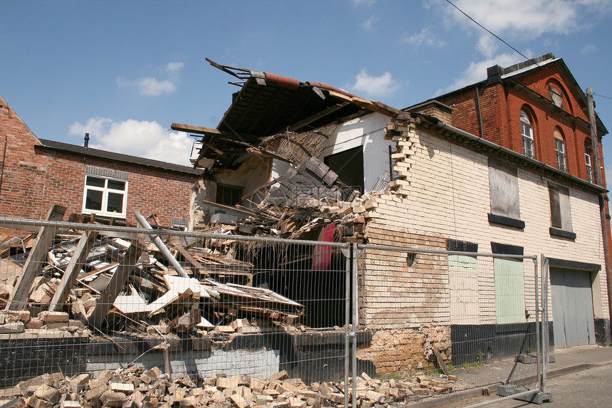 倒塌建筑城市灾难拆除外观场景保险瓦砾废墟结构房子图片