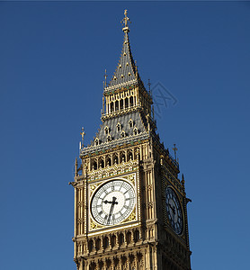 Big Ben 伦敦建筑议会蓝色地标钟声手表建筑学天空背景图片