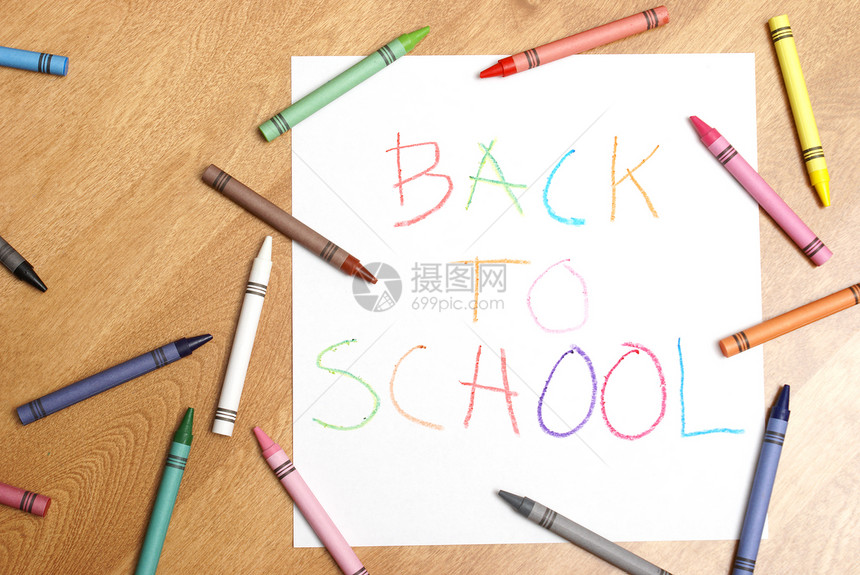 返回学校蜡笔艺术白色拼写艺术家写作教育活力笔记幼儿园图片