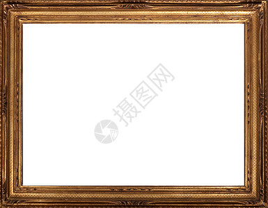 旧式木制金色画框背景图片