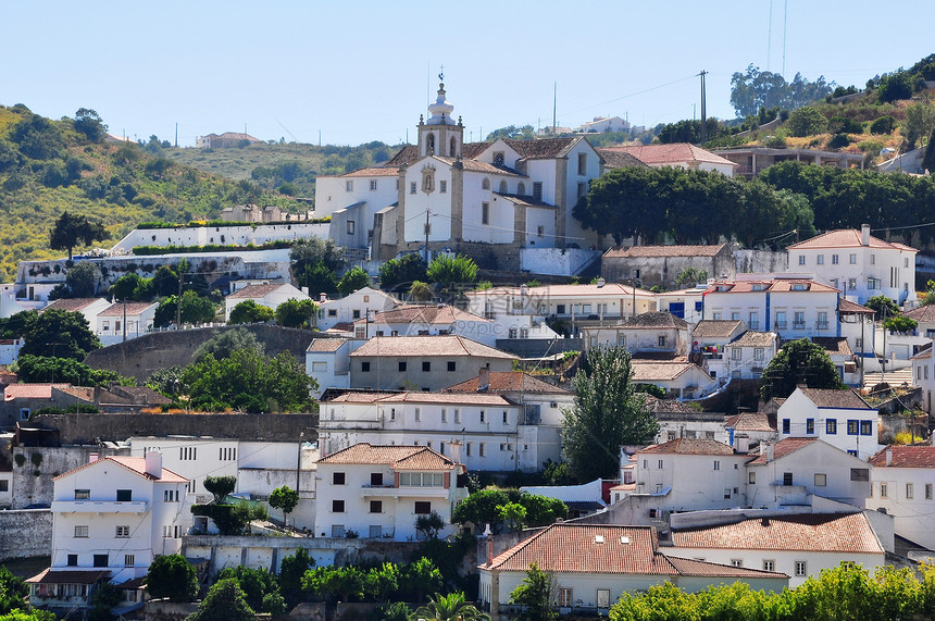 旧城 葡萄牙山坡上的村庄拖拉机生活古董建筑物城市博物馆时光想像力太阳天空图片