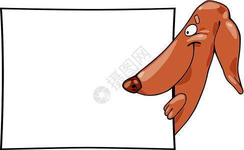 dachshund 狗和卡片背景图片