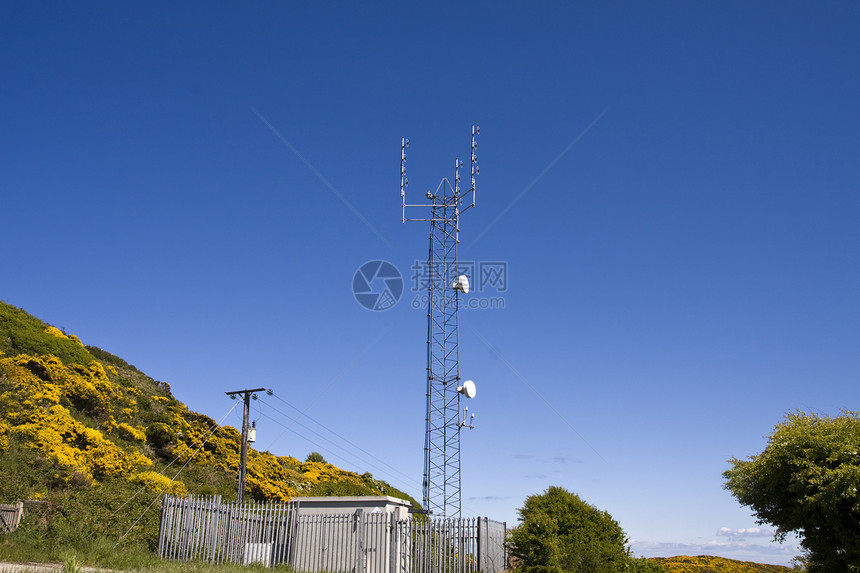 电线杆金属发射机移动争议通讯蓝天盘子电话格子网络图片