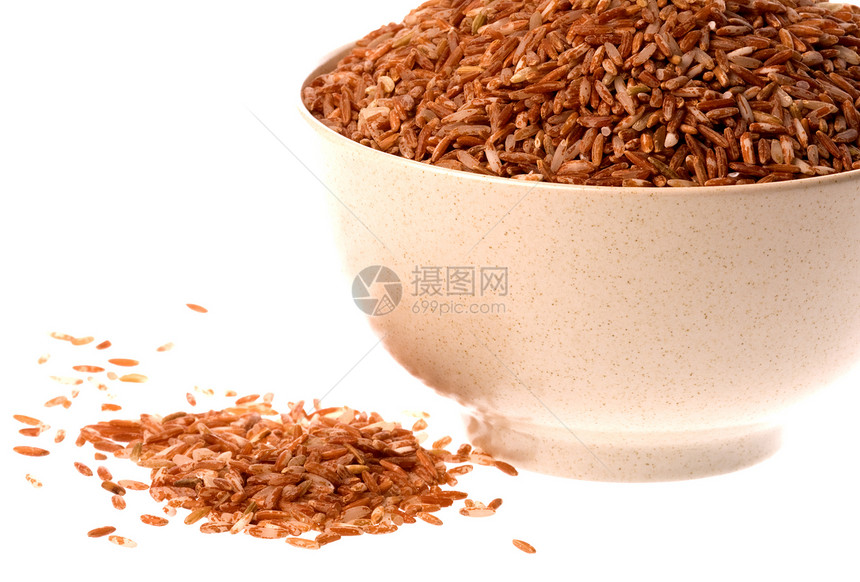 孤立的红稻生产谷物食物收成午餐饮食宏观农业营养粮食图片