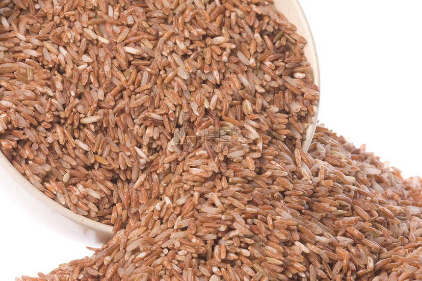 孤立的红稻收成饮食午餐营养食物谷物宏观生产粮食农业图片