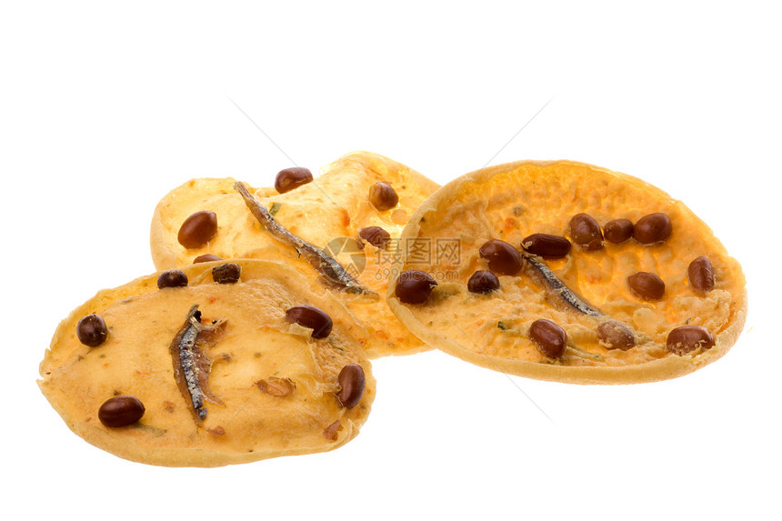 花生和Anchovy饼干鳀鱼谷物甜点种子传统食物电视小吃宏观粮食图片
