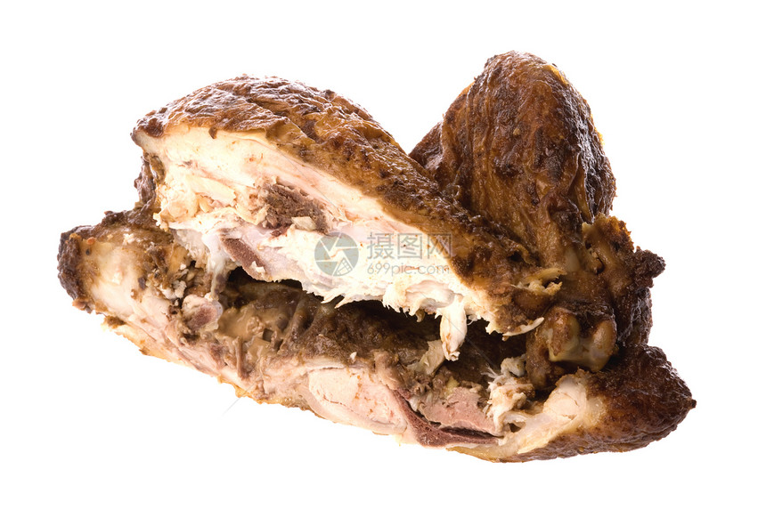 烤鸡半家禽餐厅育肥食品鸡腿垃圾食物脂肪营养用餐图片
