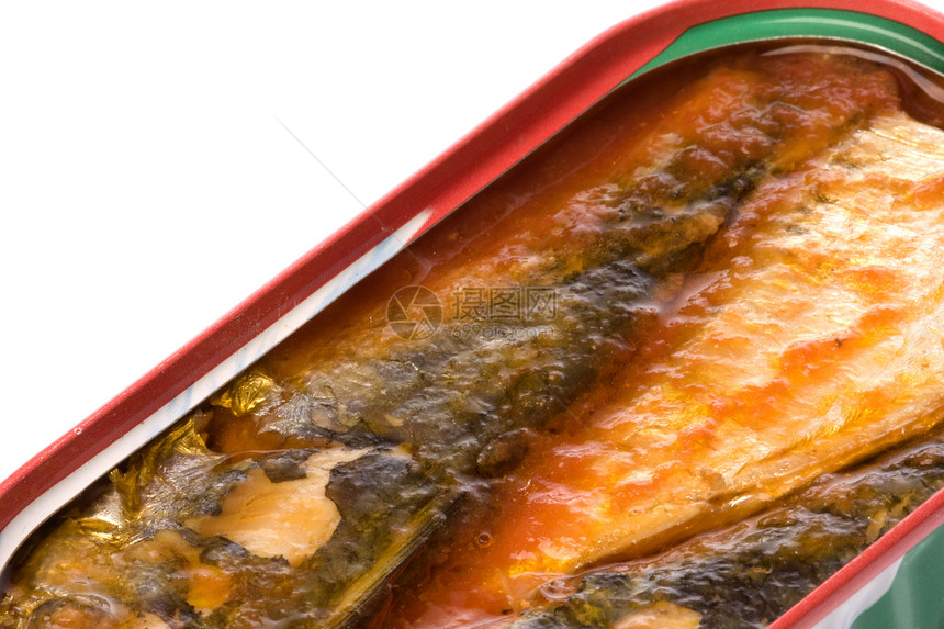 孤立的沙丁鱼罐装罐头海鲜食物营养杂货宏观图片