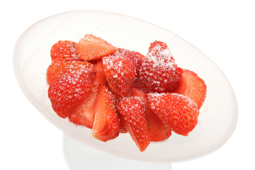 草莓和糖粉图片