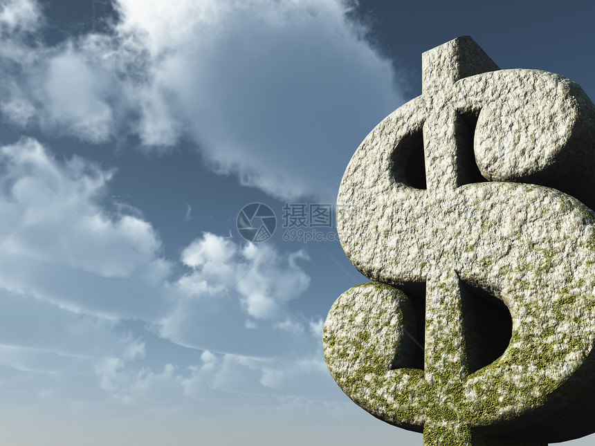 美元纪念碑多云天空岩石插图银行石头货币支付商业图片