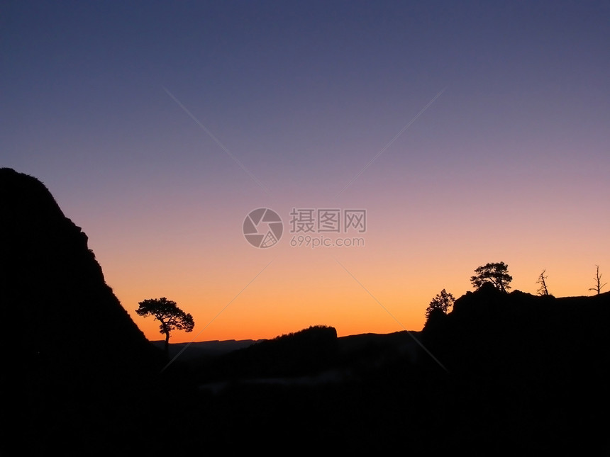 木柴斜坡山丘雪峰植物群风景登山一条路线全景高山木头图片