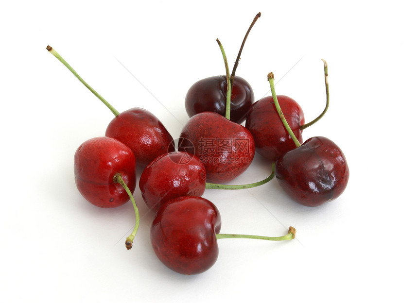 樱桃食物宏观饮食水果营养浆果甜点白色团体小吃图片