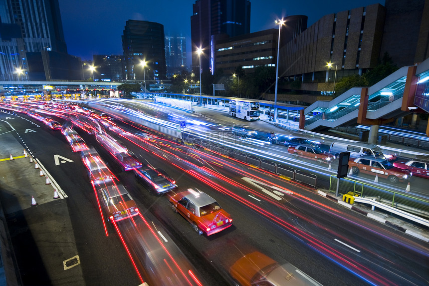 灯光在运动中模糊城市驾驶街道光束生活小时紧迫感景观车道速度图片