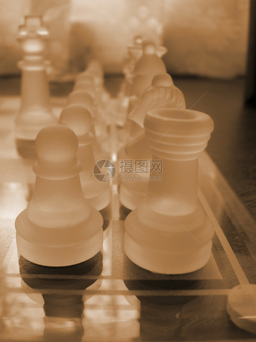 玻璃象棋游戏课程城堡刻板骑士女王木板水晶棋子开局主教图片