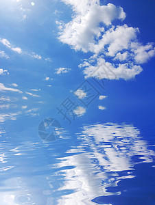 天空多云太阳反射晴天海浪背景图片