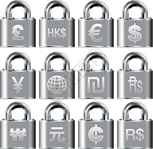 安全的国际货币符号图标(国际货币)背景图片