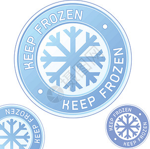 冷冻冷藏保持冷冻食品或产品标签插画