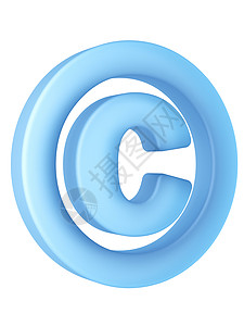 版权符号执照白色渲染蓝色塑料法律计算机背景图片