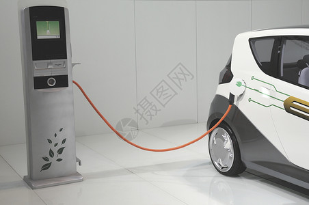 充电站的电动汽车运输力量燃料活力来源背景图片