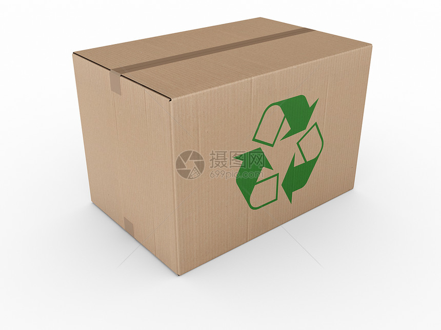 纸板框棕色包装盒子绿色计算机卡片白色木板运输货运图片