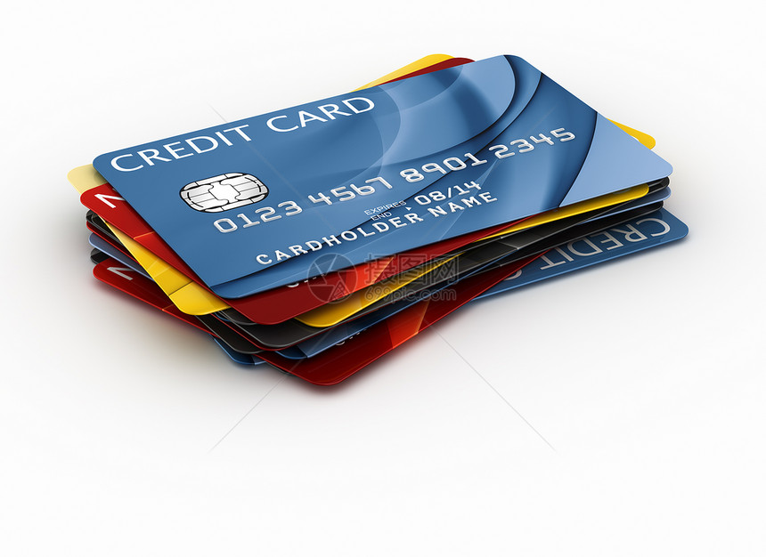 信用卡交易支付卡片电子商务塑料债务渲染借方蓝色电子图片